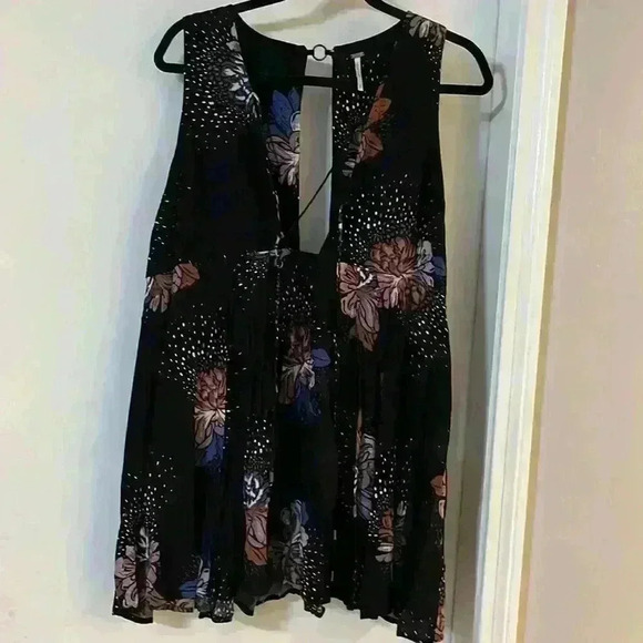Free People black floral Lovely Day, tunic dress, XS - Picture 7 of 12